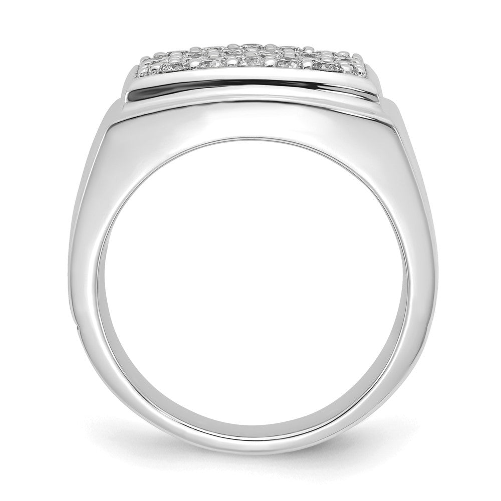 10K Weißgold Herrenring mit 1 ct. im Labor gezüchteten Diamanten VS/SI+ G+ im Cluster-Design