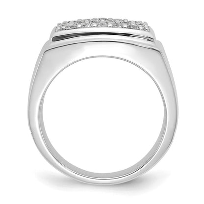 10K Weißgold Herrenring mit 1 ct. im Labor gezüchteten Diamanten VS/SI+ G+ im Cluster-Design