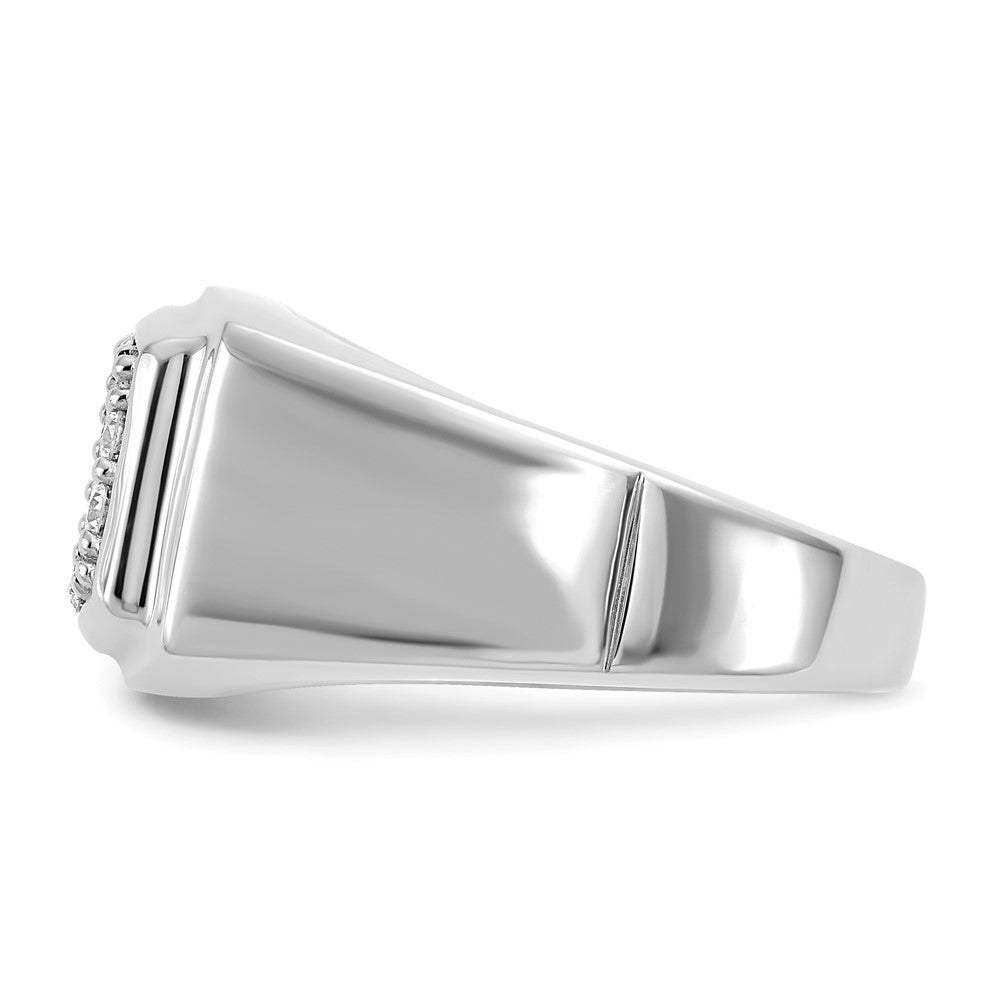 10K Weißgold Herrenring mit 1 ct. im Labor gezüchteten Diamanten VS/SI+ G+ im Cluster-Design