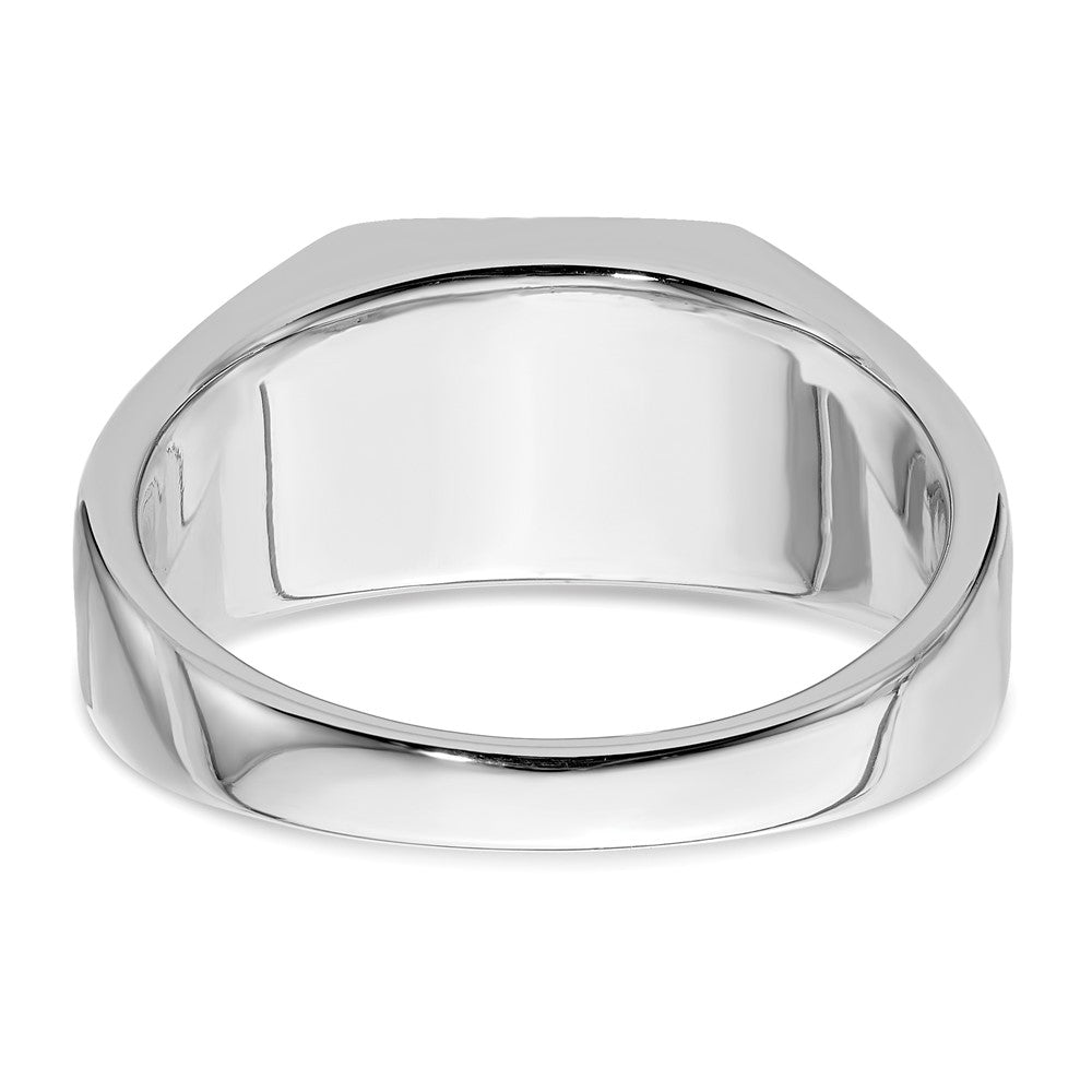 10K Weißgold Herrenring mit 0,375 ct. im Labor gezüchteten Diamanten VS/SI+ G+ und im Labor gezüchteten blauen Saphiren