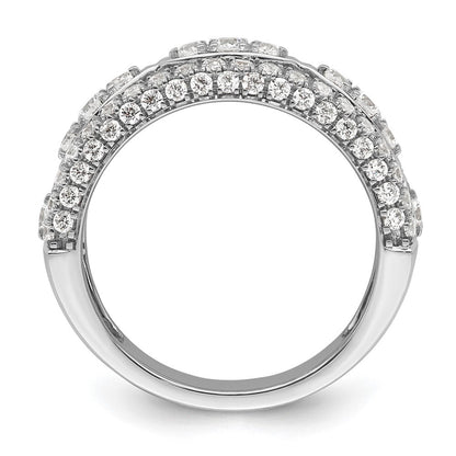 14K Weißgold Modering mit 1,2 ct. im Labor gezüchteten Diamanten VS/SI+ G+