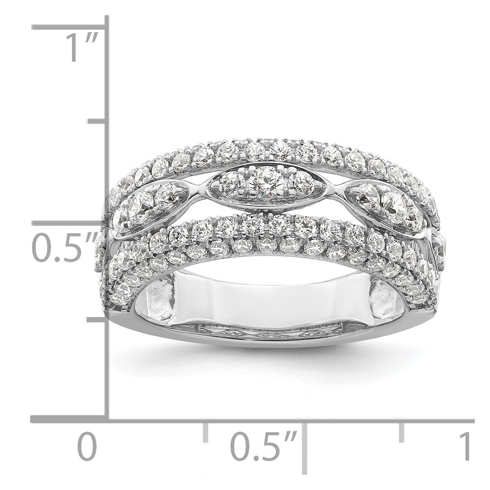 14K Weißgold Modering mit 1,2 ct. im Labor gezüchteten Diamanten VS/SI+ G+