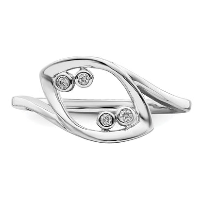 14K Weißgold Ring mit Diamanten, poliert, Fantasie-Design
