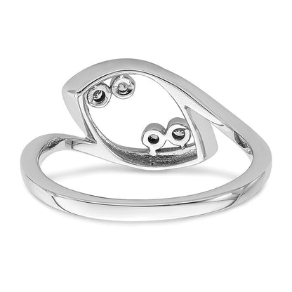 14K Weißgold Ring mit Diamanten, poliert, Fantasie-Design
