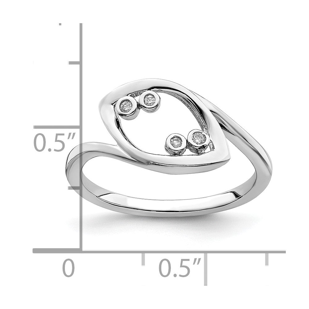 14K Weißgold Ring mit Diamanten, poliert, Fantasie-Design