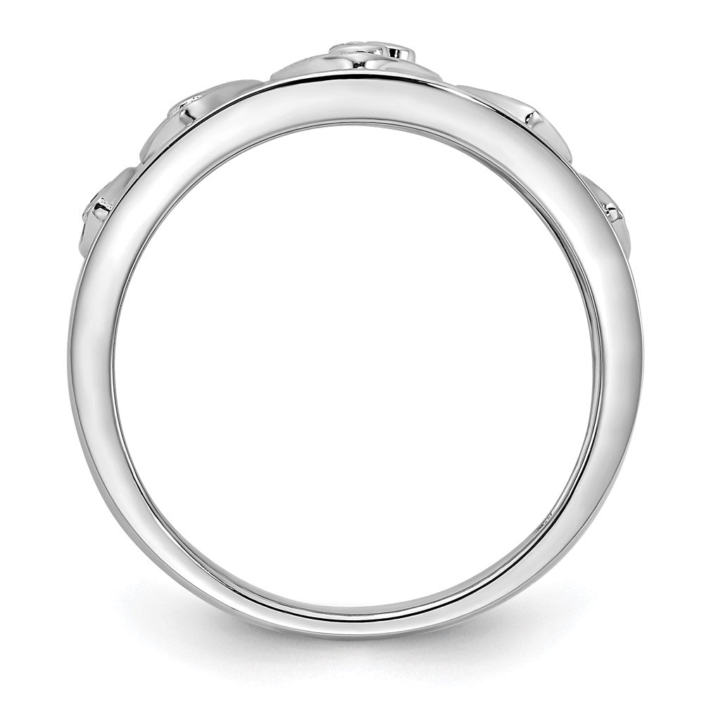 14K Weißgold Ring mit poliertem Fantasie-Diamant