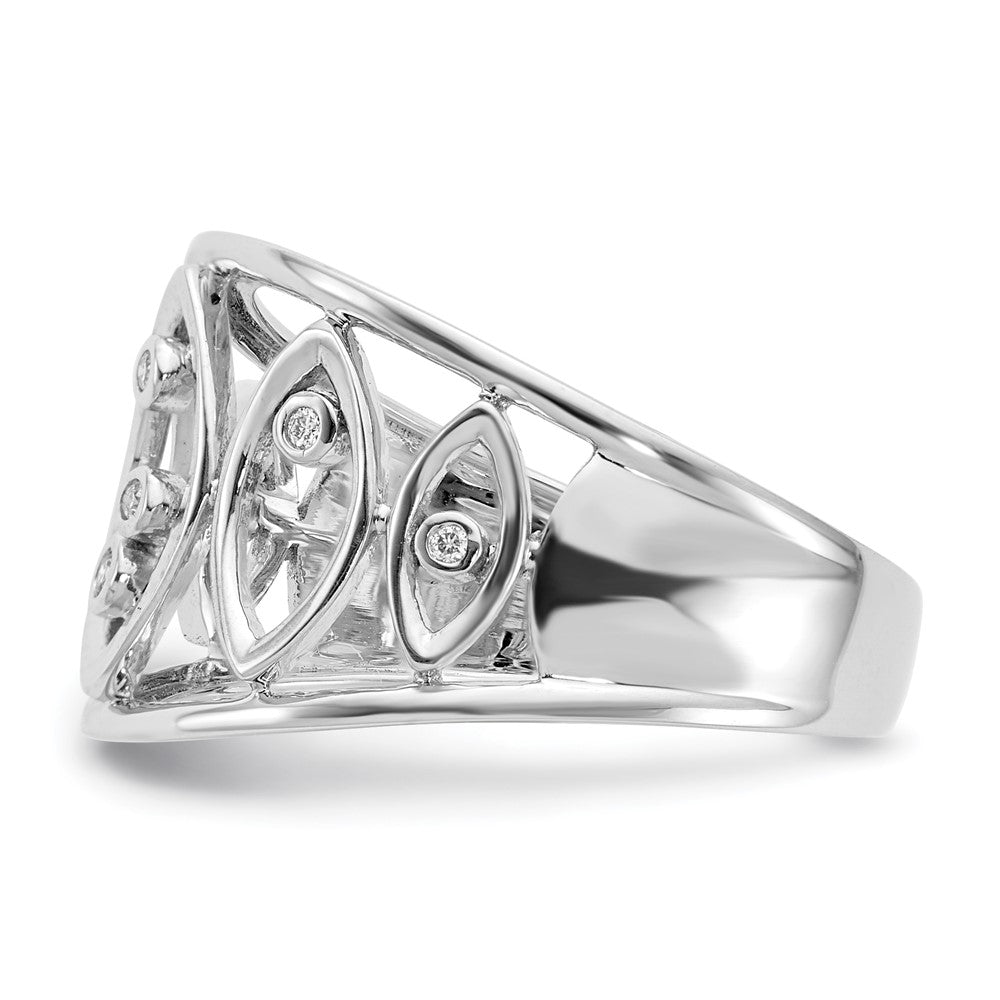14K Weißgold Ring mit poliertem Fantasie-Diamant