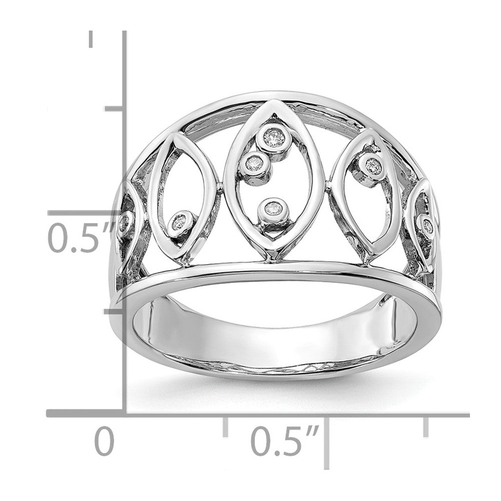 14K Weißgold Ring mit poliertem Fantasie-Diamant