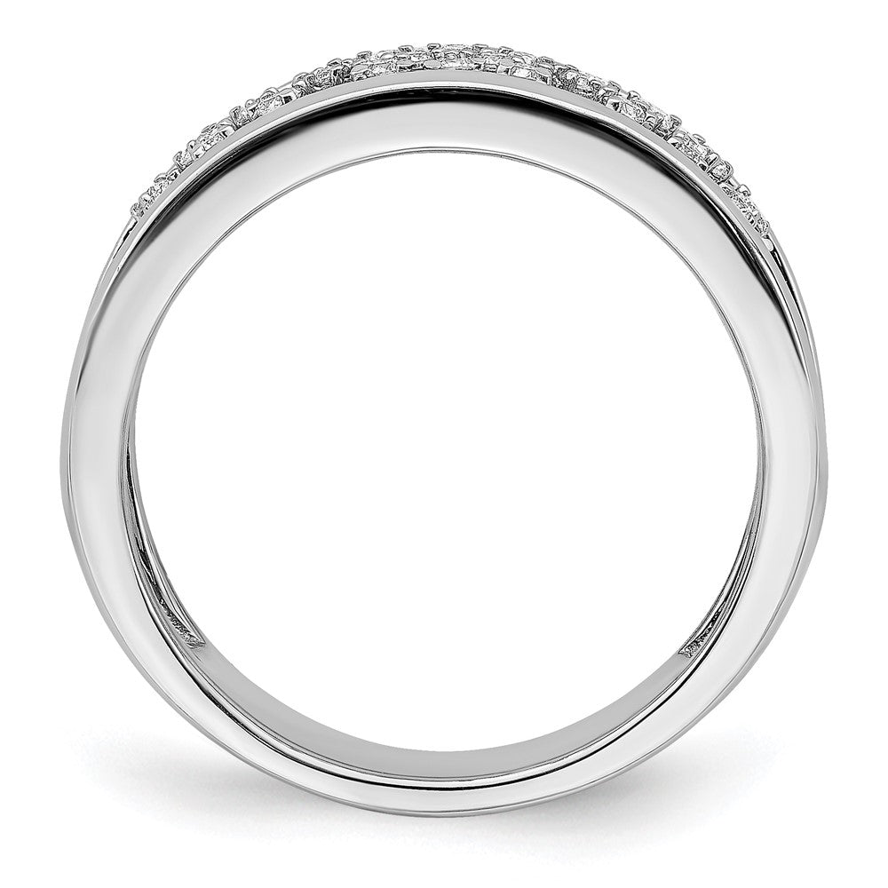 14K Weißgold poliert Fancy echter Diamant Ring