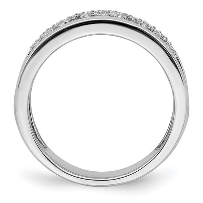 14K Weißgold poliert Fancy echter Diamant Ring