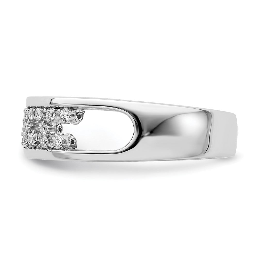 14K Weißgold poliert Fancy echter Diamant Ring