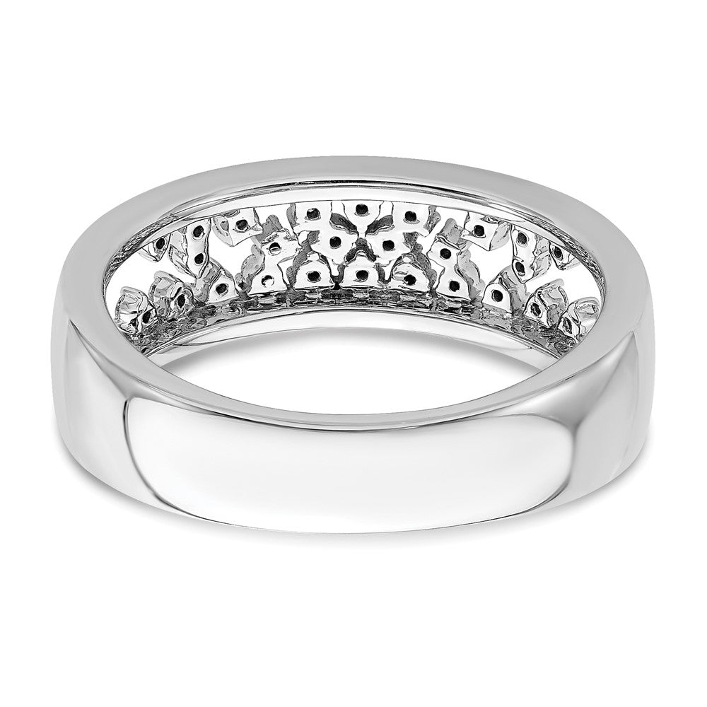 14K Weißgold poliert Fancy echter Diamant Ring