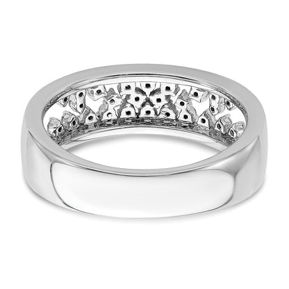 14K Weißgold poliert Fancy echter Diamant Ring