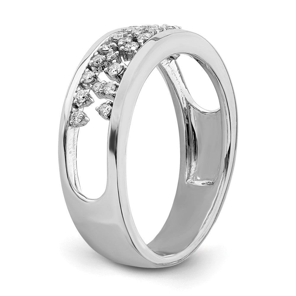 14K Weißgold poliert Fancy echter Diamant Ring