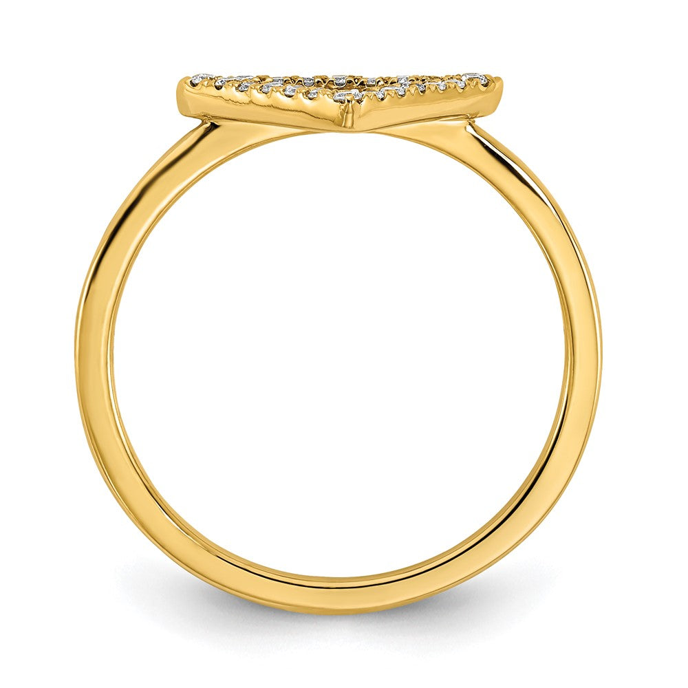 14K Gelbgold Ring mit poliertem echten Diamant-Dreieck