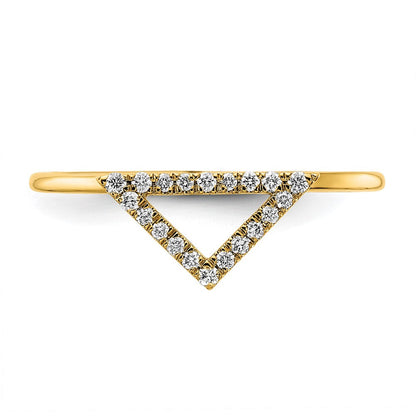 14K Gelbgold Ring mit poliertem echten Diamant-Dreieck