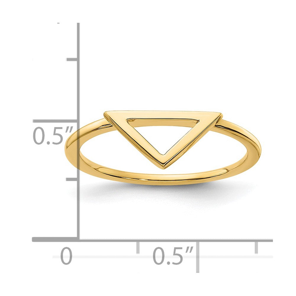 14K Gelbgold Polierter Dreieck-Ring