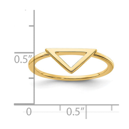 14K Gelbgold Polierter Dreieck-Ring