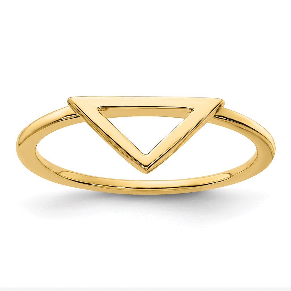 14K Gelbgold Polierter Dreieck-Ring