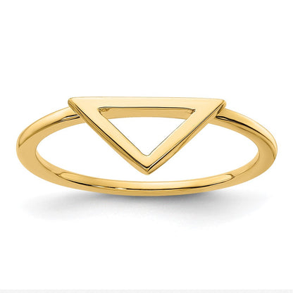 14K Gelbgold Polierter Dreieck-Ring