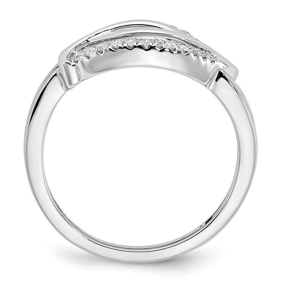 14K Weißgold Ring mit ausgefallenen echten Diamanten