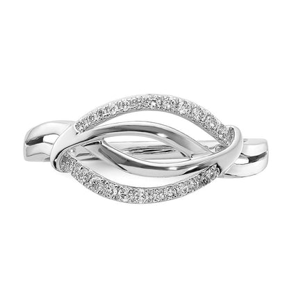 14K Weißgold Ring mit ausgefallenen echten Diamanten