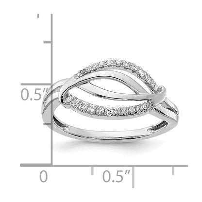 14K Weißgold Ring mit ausgefallenen echten Diamanten
