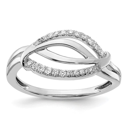 14K Weißgold Ring mit ausgefallenen echten Diamanten
