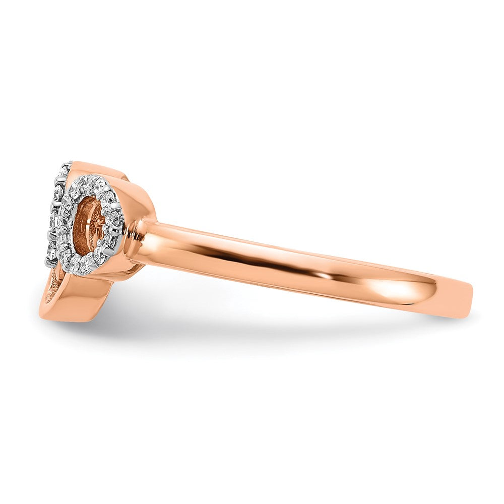 14K Roségold Ring mit echten Diamant-Kreisen