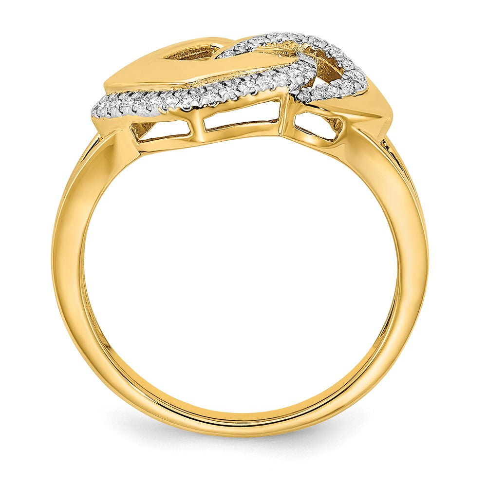 14K Gelbgold Poliert Echter Diamant Fantasie-Ring
