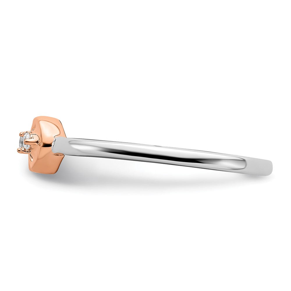 14K Bicolor Diamant-Herzen Verlobungsversprechen-Ring mit Lab Grown VS/SI+ G+ Diamanten