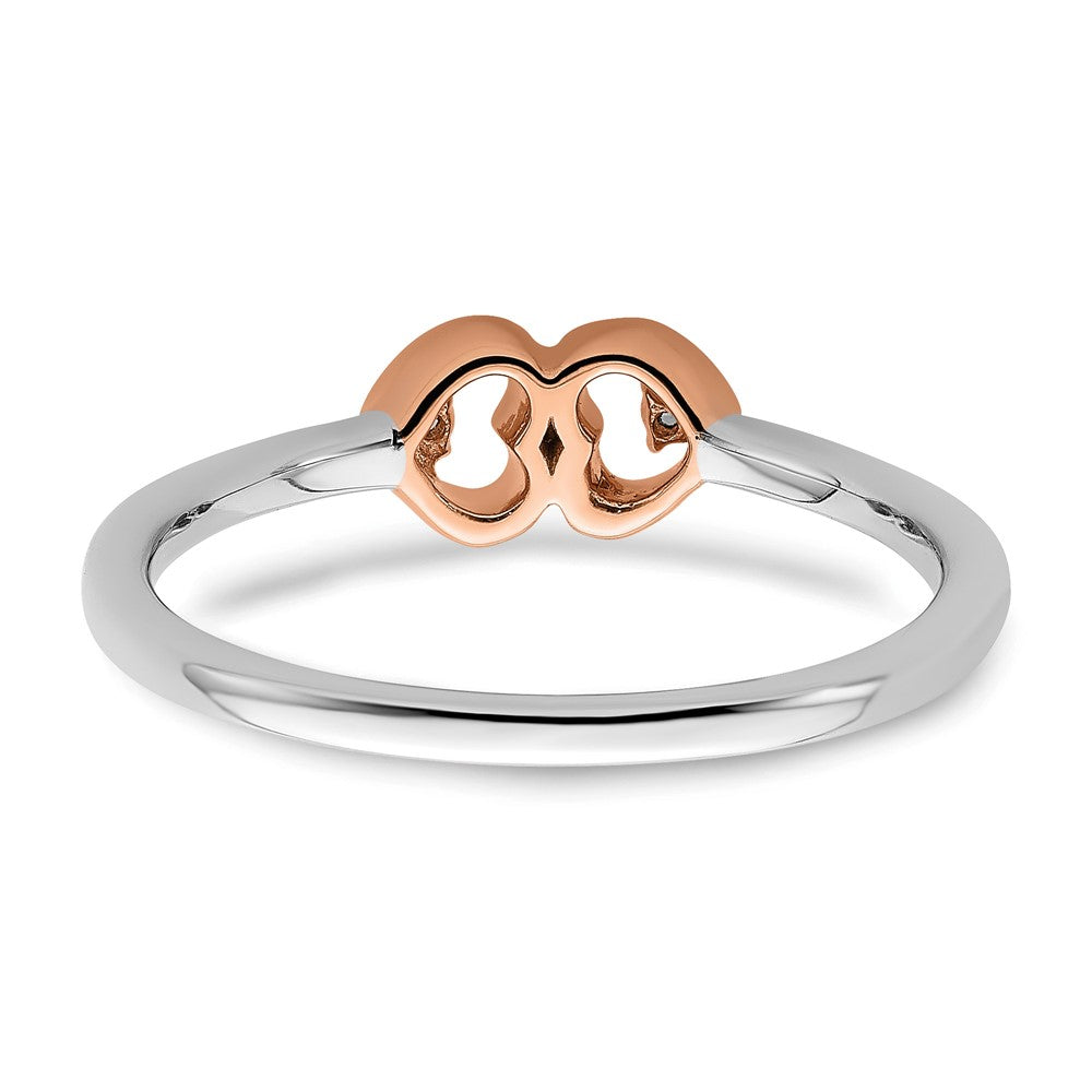14K Bicolor Diamant-Herzen Verlobungsversprechen-Ring mit Lab Grown VS/SI+ G+ Diamanten