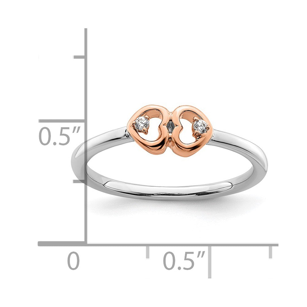 14K Bicolor Diamant-Herzen Verlobungsversprechen-Ring mit Lab Grown VS/SI+ G+ Diamanten