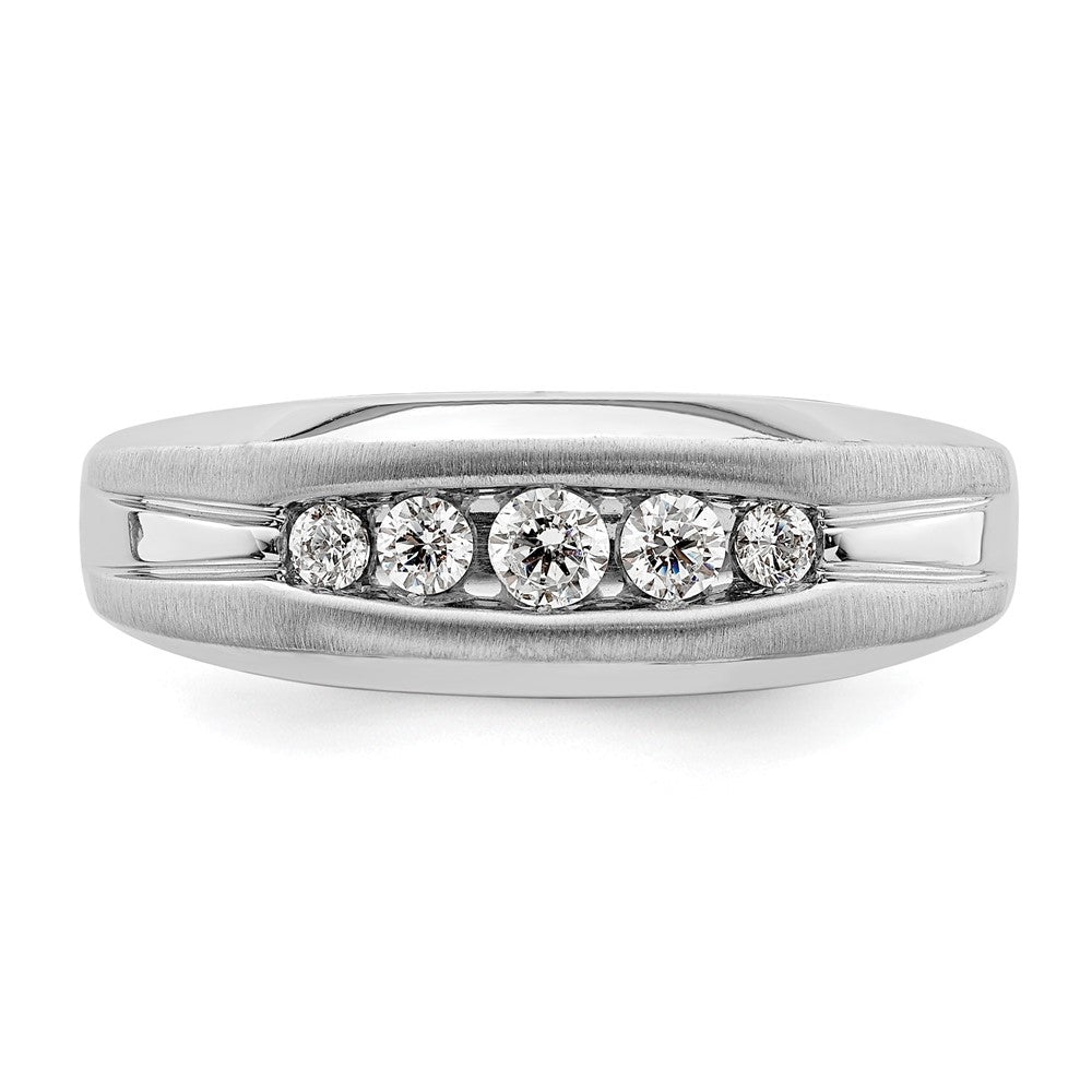 14K Weißgold Fünf-Stein-Herrenring mit 0,33 ct. Laborgezüchteten Diamanten VS/SI+ G+