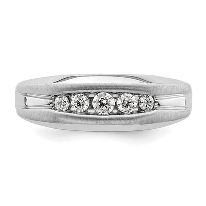 14K Weißgold Fünf-Stein-Herrenring mit 0,33 ct. Laborgezüchteten Diamanten VS/SI+ G+