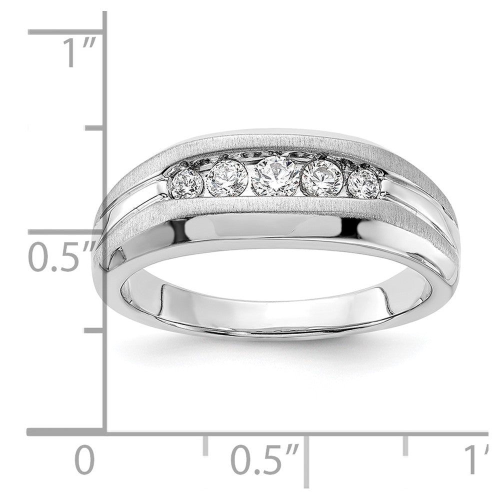 14K Weißgold Fünf-Stein-Herrenring mit 0,33 ct. Laborgezüchteten Diamanten VS/SI+ G+