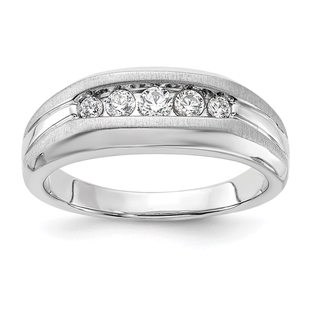 14K Weißgold Fünf-Stein-Herrenring mit 0,33 ct. Laborgezüchteten Diamanten VS/SI+ G+