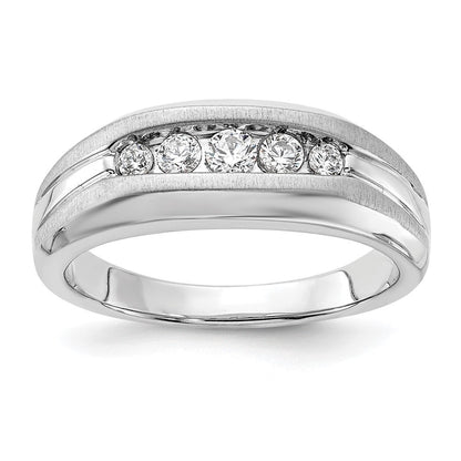 14K Weißgold Fünf-Stein-Herrenring mit 0,33 ct. Laborgezüchteten Diamanten VS/SI+ G+