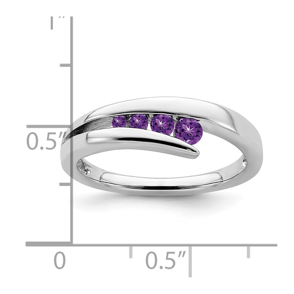 10K Weißgold Amethyst 4-stone Ring