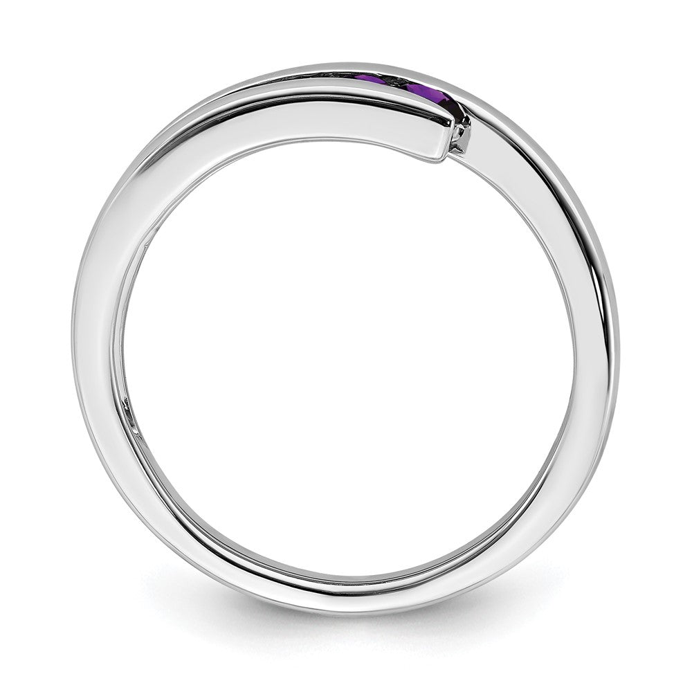 14K Weißgold Ring mit 4 Amethysten