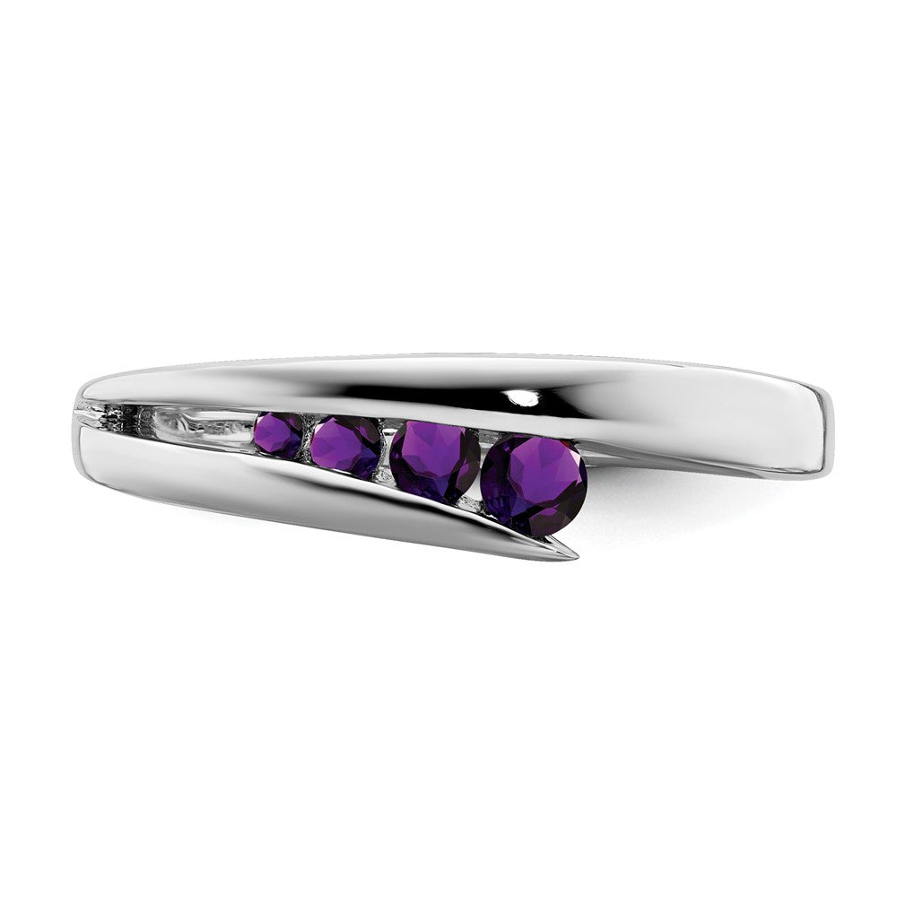 14K Weißgold Ring mit 4 Amethysten