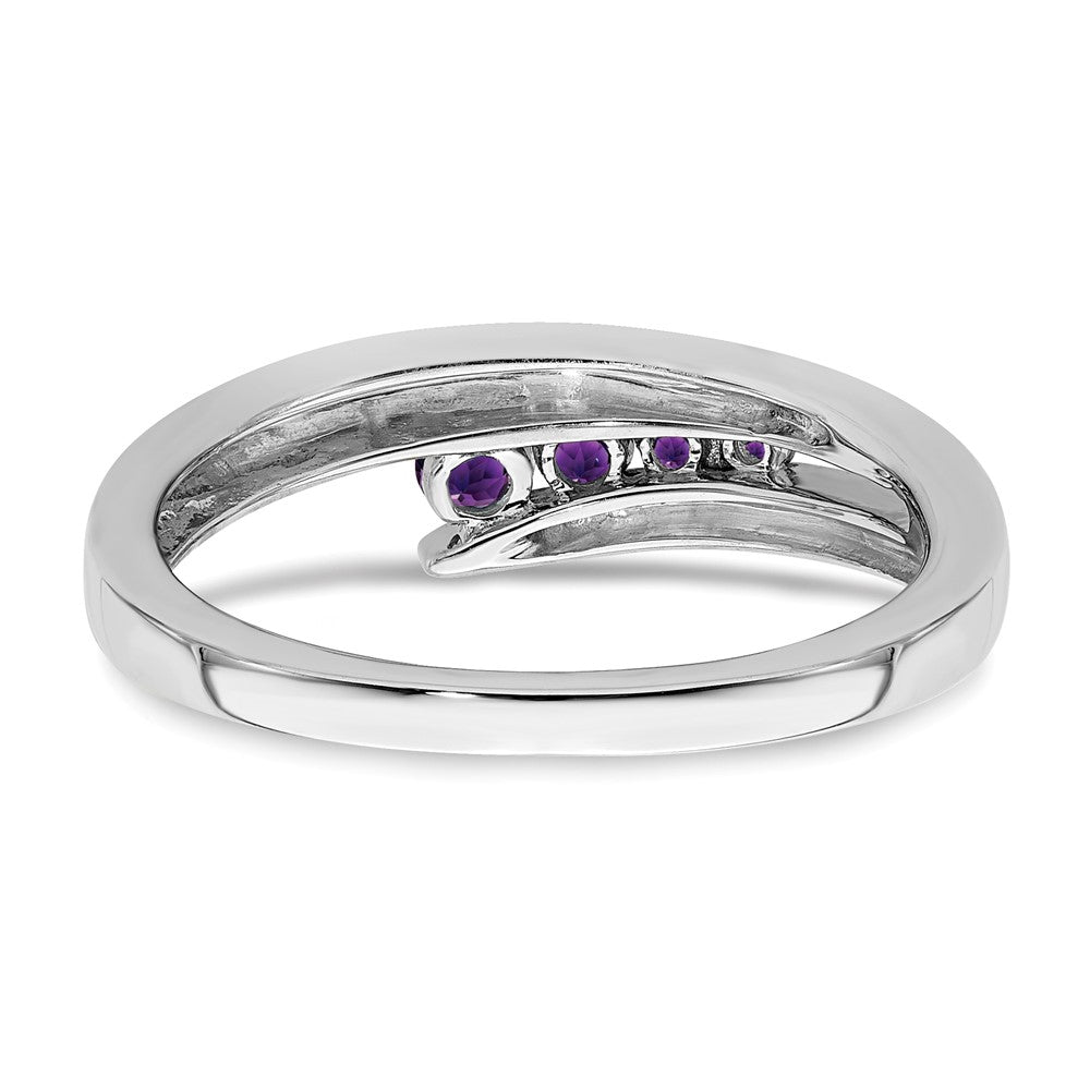 14K Weißgold Ring mit 4 Amethysten