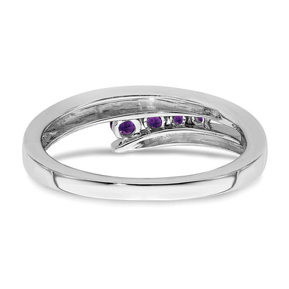 14K Weißgold Ring mit 4 Amethysten