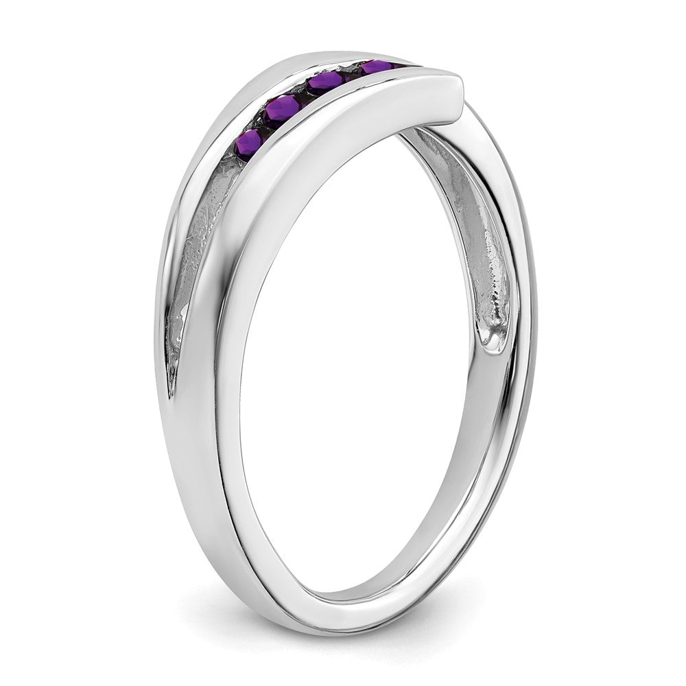 14K Weißgold Ring mit 4 Amethysten