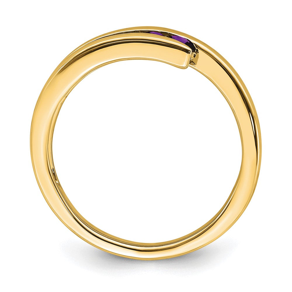 Ring aus 14K Gelbgold mit 4 Amethysten