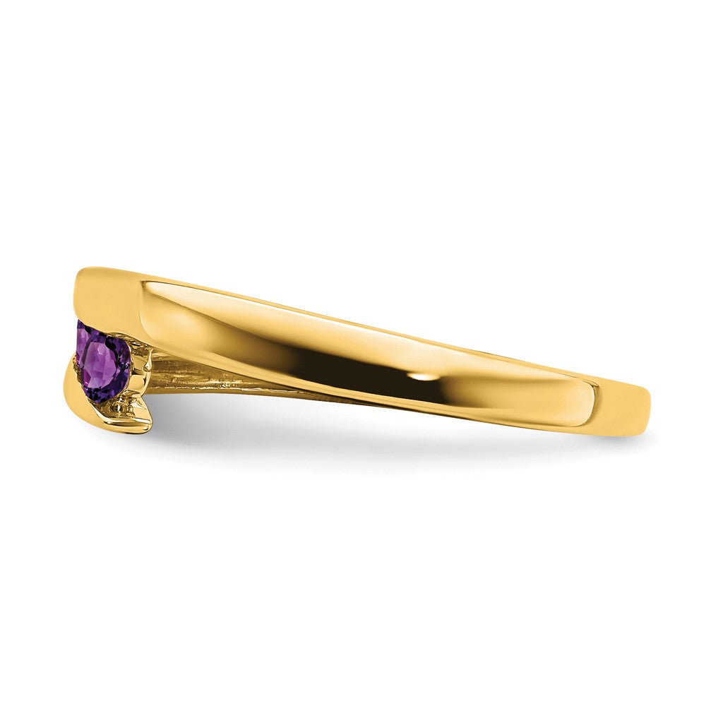 Ring aus 14K Gelbgold mit 4 Amethysten