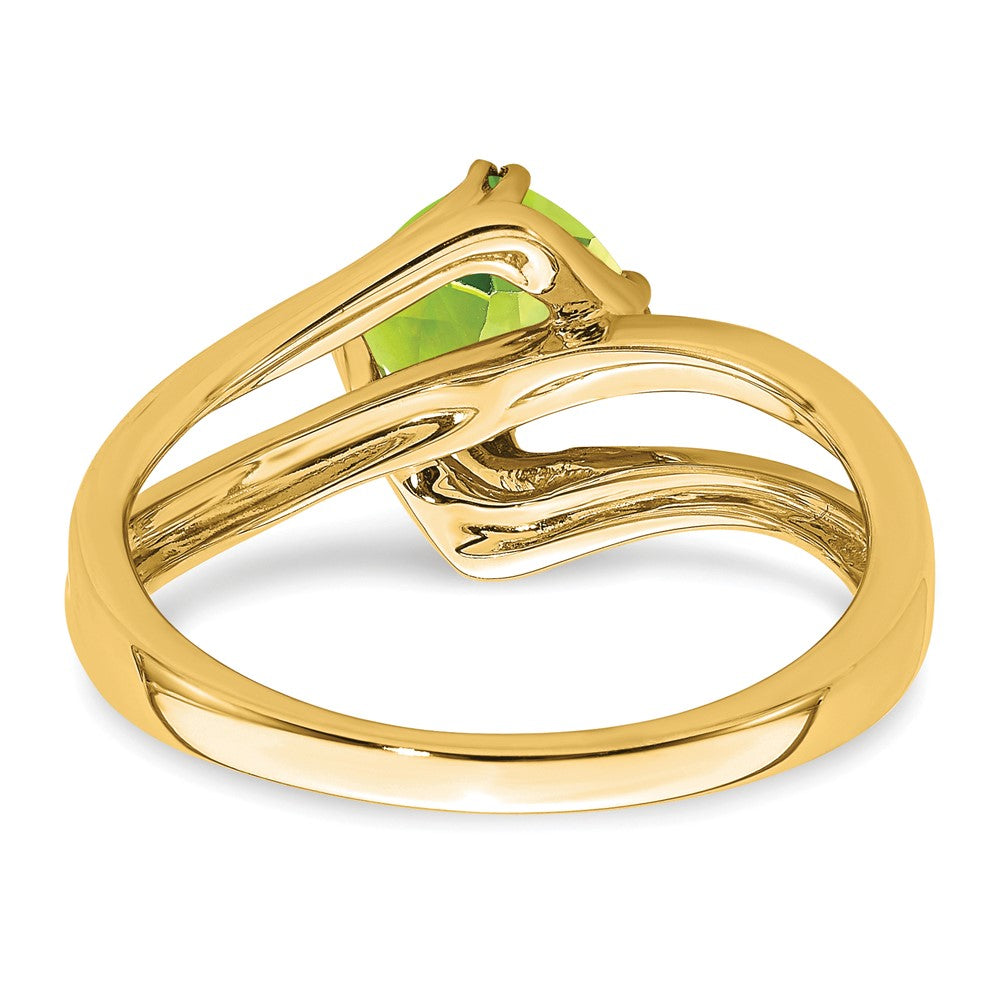 14K Gelbgold Ring mit Peridot und echten Diamanten