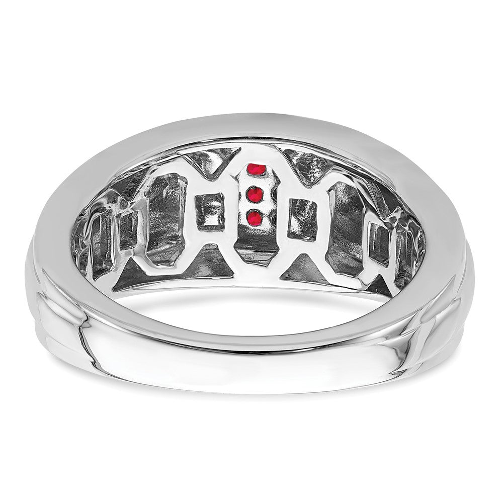 14K Weißgold Herrenring mit Rubin
