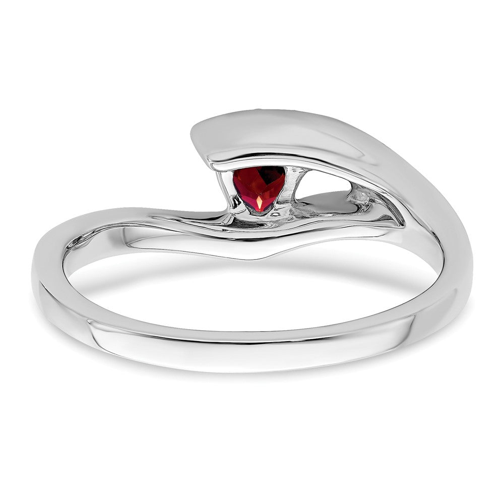 14K Weißgold Ring mit Trillion-Granat und echten Diamanten