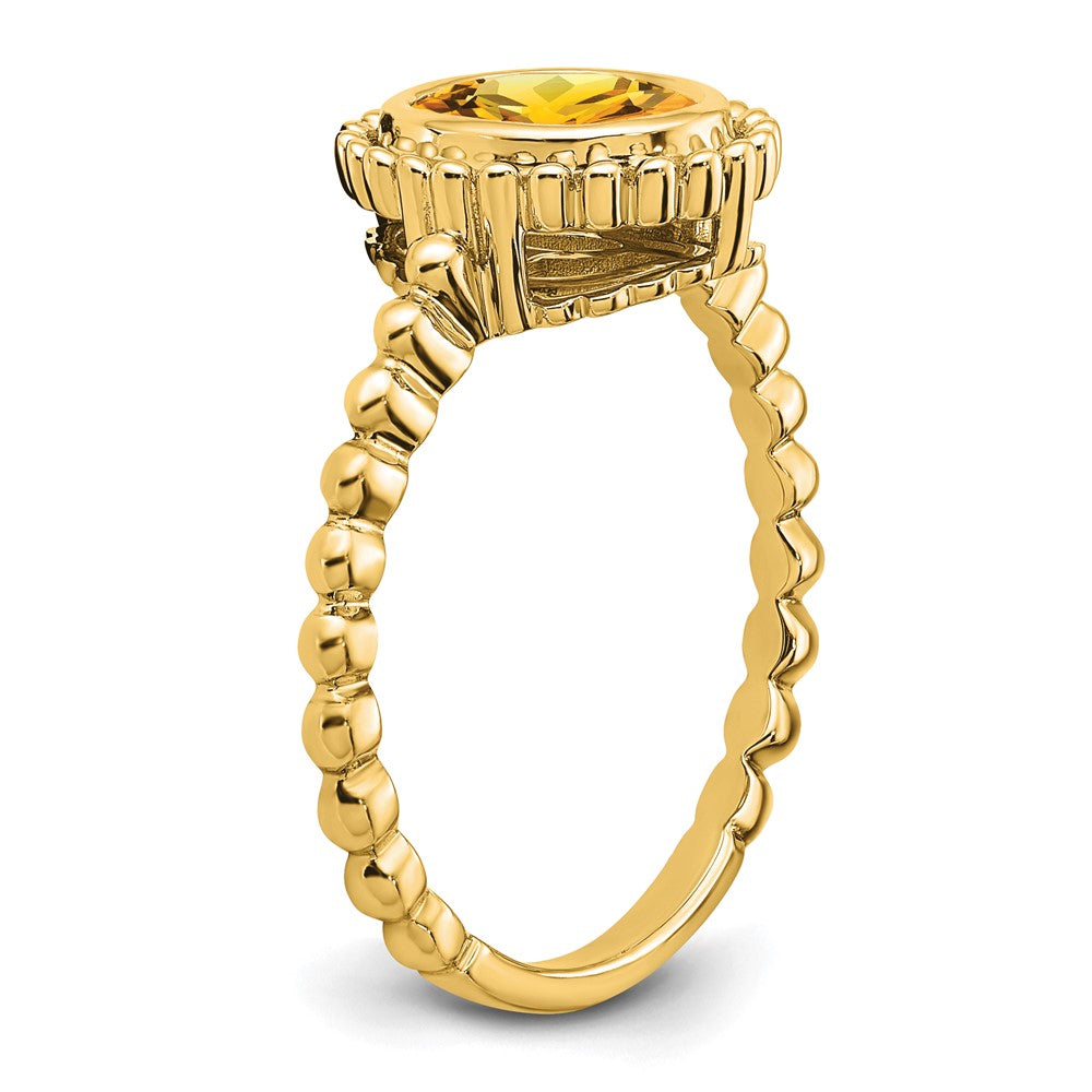 14K Gelbgold Ring mit ovalem Citrin